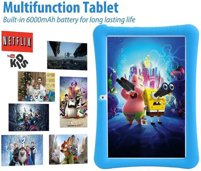 Alt view image 5 of 5 - niuniutab Kids Tablet, 10 inch Android for Kids, 4GB RAM 64GB ROM, 1280x800 IPS HD Touchscreen, Tablet with Parental Control, Kid Software Pre-Installed, WiFi, Bluetooth,(Blue)...