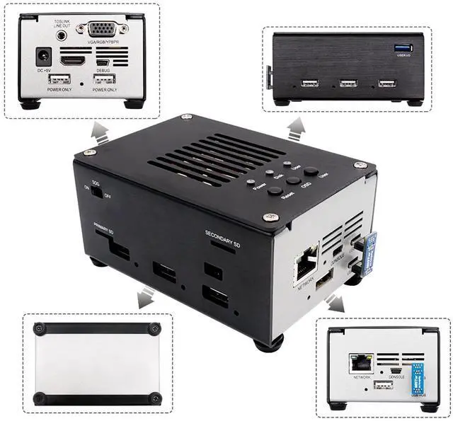 Alt view image 5 of 5 - Jeankak Mister FPGA Metal Housing Kit, 32Mb SDRAM Board with Tutorial, USB Hub V2.1 Io Board Metal Housing Set for Simulates Game Consoles, Computers, and Arcade Boards