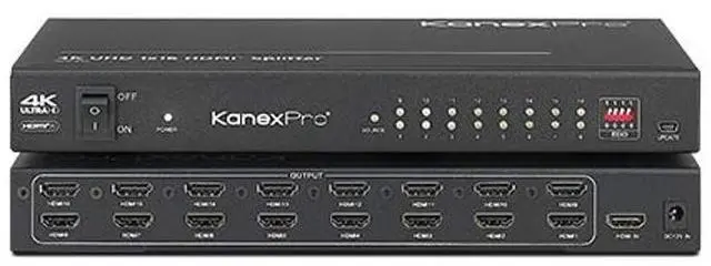 Alt view image 4 of 4 - Kanex Pro HDSP164K 4K HDMI 16-Port Distribution Amplifier Black