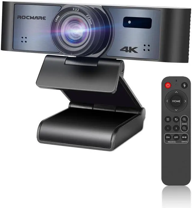 Main image of ROCWARE 4K Webcam with Remote, RC16 Computer Camera with Microphone,1080p 60fps FHD,AI Tracking,Privacy Cover, WDR,110°FOV,8X Digital Zoom,Streaming Camera for PC/Meeting/Teaching/Zoom