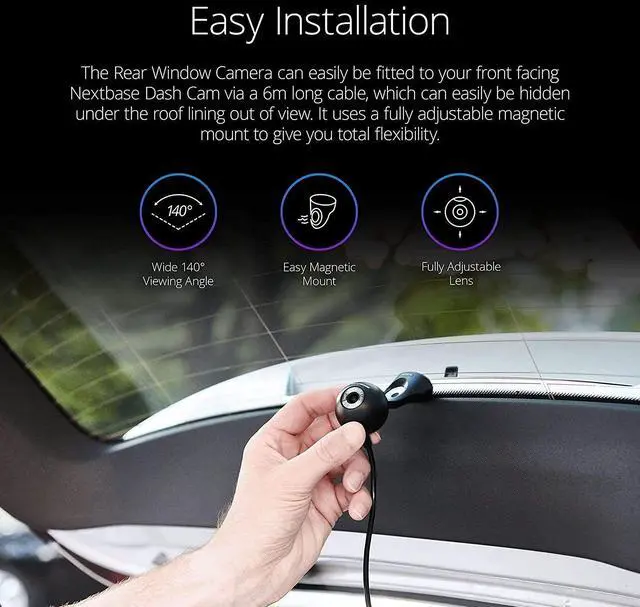 Alt view image 5 of 5 - Nextbase 422GW Dash Cam Front + Rear Window Camera with 32GB SD Card - Full 1440p/30fps Quad HD Small in Car- WiFi Bluetooth GPS- Alexa Voice Control- Parking Mode Night Vision- 280/360 Degree Dual 6