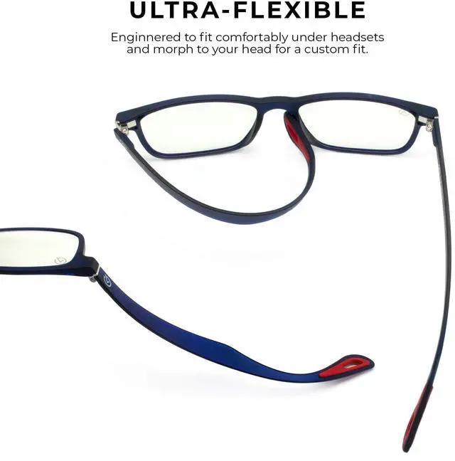 Alt view image 5 of 5 - Gamer Advantage Blue Light Glasses - Lightweight, Stylish Gaming Glasses With Blue Light Blocking Lens Technology - (Inferno)