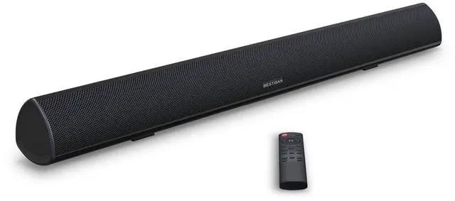 Main image of BESTISAN Soundbar, TV Sound Bar with Wired HDMI and Wireless Bluetooth 5.0 Home Theater System (28 Inch, Enhanced Bass Technology, 3-Inch Drivers, Bass Adjustable, Wall Mountable, DSP)