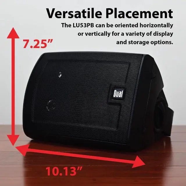 Alt view image 3 of 5 - Dual Electronics LU53PB 5.25" 3-Way High Performance Outdoor Indoor Wired Speakers | Effortless Set Up | Home, Pool, Patio, Garage Use | Weather Resistant | Expansive Stereo Sound Coverage | Black