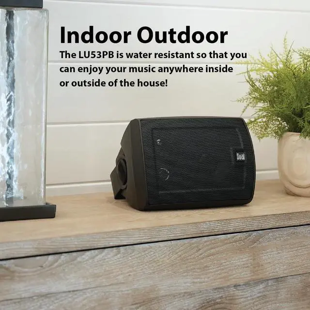 Alt view image 4 of 5 - Dual Electronics LU53PB 5.25" 3-Way High Performance Outdoor Indoor Wired Speakers | Effortless Set Up | Home, Pool, Patio, Garage Use | Weather Resistant | Expansive Stereo Sound Coverage | Black