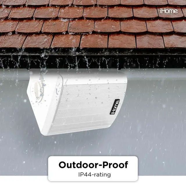 Alt view image 3 of 5 - iHome IHSI-W525BT-PR-WHT Bluetooth Indoor/Outdoor All Weather Weatherproof 5.25 Inch Small 150W Watt Wall/Ceiling Mounted Surround Sound Powered Patio Speakers System Pair in Home Party Enclosure