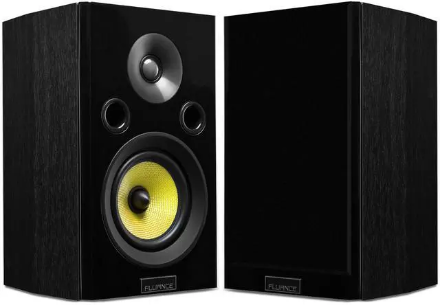 Main image of Fluance Signature HiFi 2-Way Bookshelf Surround Sound Speakers for 2-Channel Stereo Listening or Home Theater System - Black Ash/Pair (HFS)