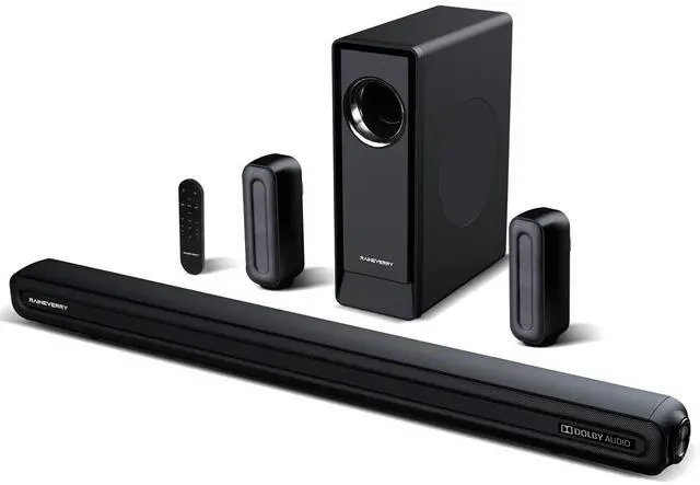 Main image of 5.1 CH Surround Sound Bar with Dolby Audio, Sound Bars for TV, Wireless Subwoofer & Rear Speaker, Dolby Digital Plus, Bluetooth 5.3, Surround Sound System for Home Theater, 4K & HD TVs| HDMI & Optical