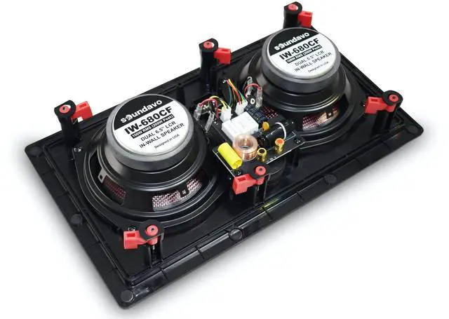 Alt view image 3 of 5 - Soundavo IW-680CF Multi-Purpose Dual 6.5 2-Way in-Wall LCR Speaker (Each)