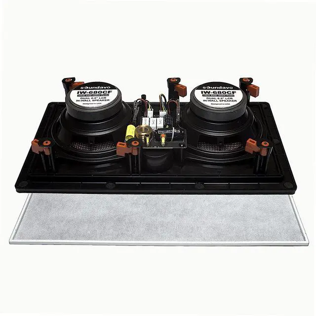Alt view image 4 of 5 - Soundavo IW-680CF Multi-Purpose Dual 6.5 2-Way in-Wall LCR Speaker (Each)