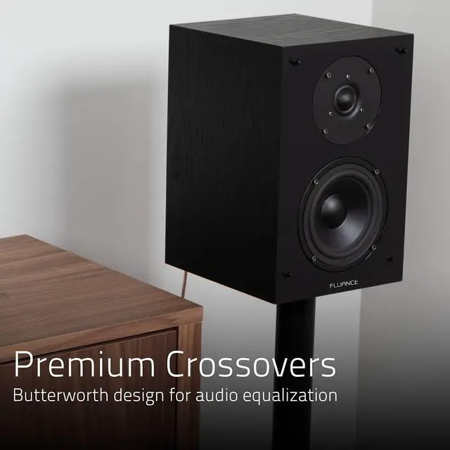 Alt view image 5 of 5 - Fluance Elite High Definition 2-Way Bookshelf Surround Sound Speakers for 2-Channel Stereo Listening or Home Theater System - Black Ash/Pair (SX6-BK)