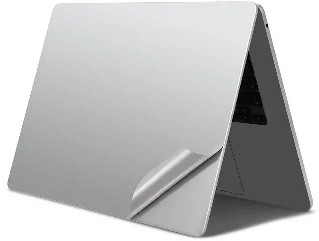 Alt view image 3 of 5 - 4 in 1 Ultra Thin 3M Vinyl Full Size Laptop Skin Palm Rest Sticker for 2016~2018+ MacBook Pro 13 Inch with Touch Bar (Model: A1706/A1989/A2159)-Silver