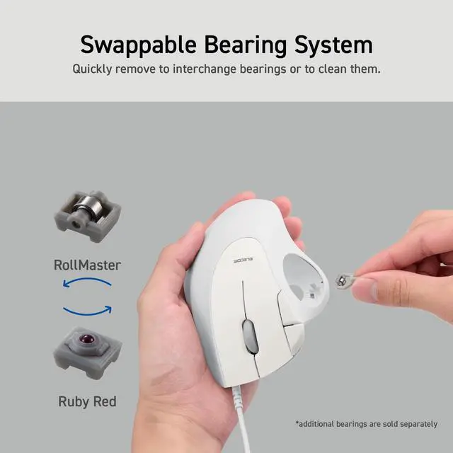 Alt view image 5 of 5 - ELECOM Ergonomic Comfort Design Trackball IST Wired USB-A Connection, Super Smooth Tracking with Roller Ball Bearing, 36mm Ball, Thumb Control, Compatible for Windows, PC, and Mac White (M-IT11URWH)