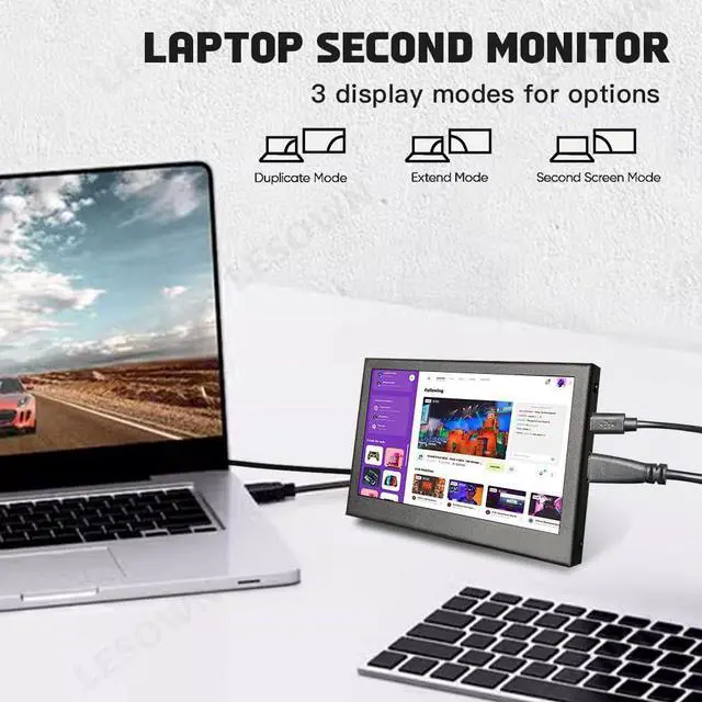 Alt view image 4 of 5 - LESOWN USB mini Screen 4.3 inch HDMI LCD 480x800 IPS Display USB Powered 4.3" HD Secondary Small Monitors for RPI Computers PC