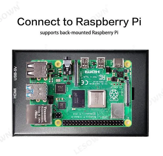Alt view image 5 of 5 - LESOWN USB mini Screen 4.3 inch HDMI LCD 480x800 IPS Display USB Powered 4.3" HD Secondary Small Monitors for RPI Computers PC