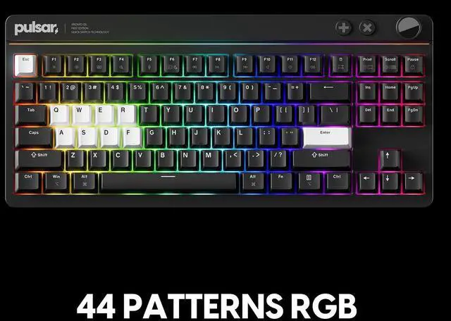Alt view image 5 of 5 - Pulsar XBOARD QS Mechanical Gaming Keyboard  QMK/VIA, Hot Swappable Linear Switch, TKL Layout Gasket Mount, Aluminum Frame, RGB LED Backlit, Knob, Dual PC Quick Switch for Mac/Windows (Black)