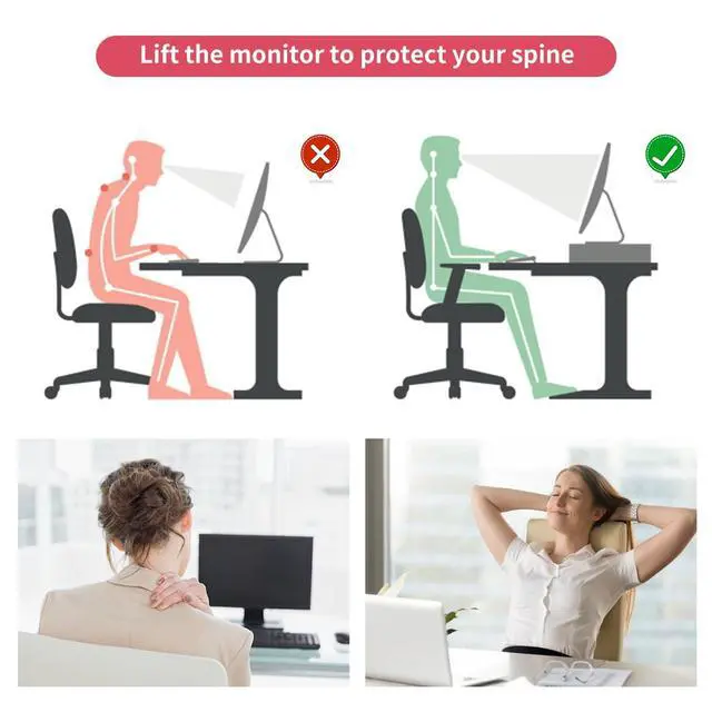 Alt view image 4 of 5 - gianotter Desk Organizers and Accessories, Monitor Stand with Drawer and 2 Pen Holder, Desktop Organizer Suitable for Offices and Dormitories (Pink)