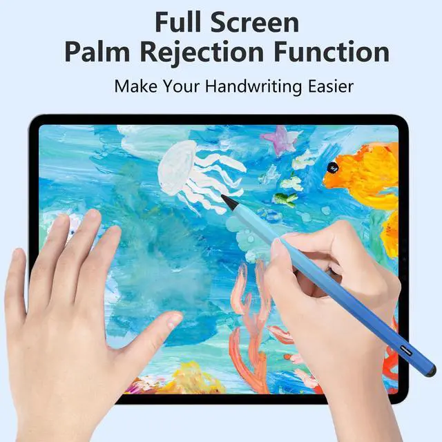 Alt view image 3 of 5 - Touchpad Keyboard Case for iPad 10th Generation (Black) Bundle with Fast Charge Stylus Pen for iPad Compatible with 2018-2023 Release (Blue)