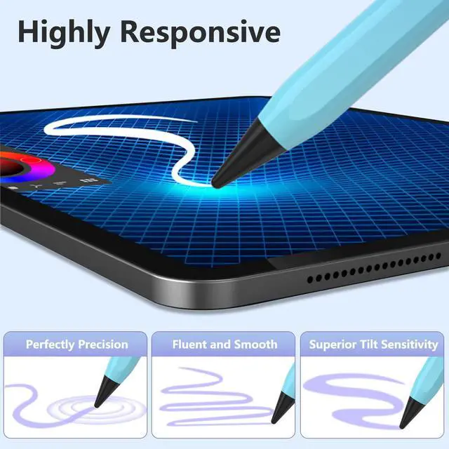 Alt view image 5 of 5 - Touchpad Keyboard Case for iPad 10th Generation (Black) Bundle with Fast Charge Stylus Pen for iPad Compatible with 2018-2023 Release (Blue)