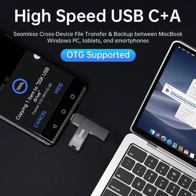 Alt view image 2 of 5 - SSK Dual USB C Flash Drive Bundle