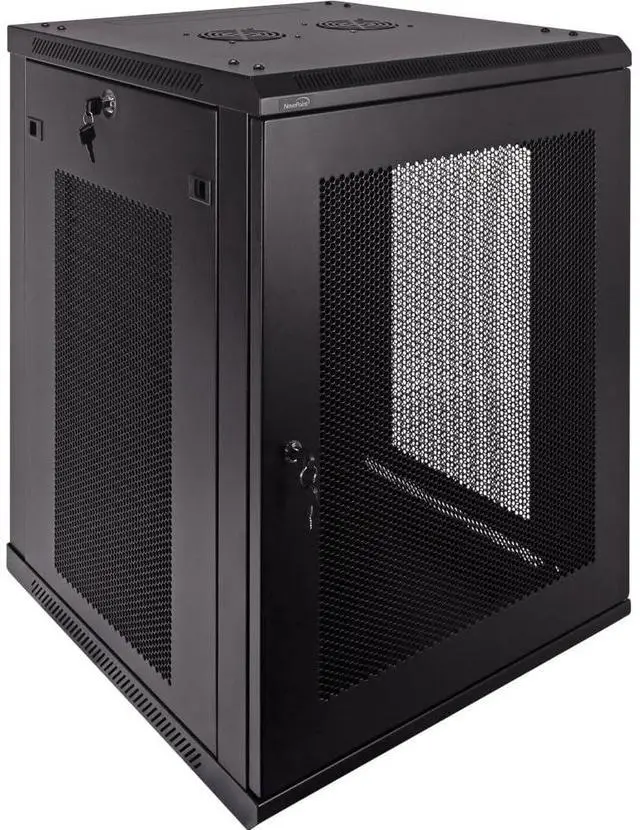 Alt view image 5 of 5 - Navepoint 15U Deluxe IT Wallmount Cabinet Enclosure 19-Inch Server Network Rack with Locking Perforated Door 24-Inches Deep Black
