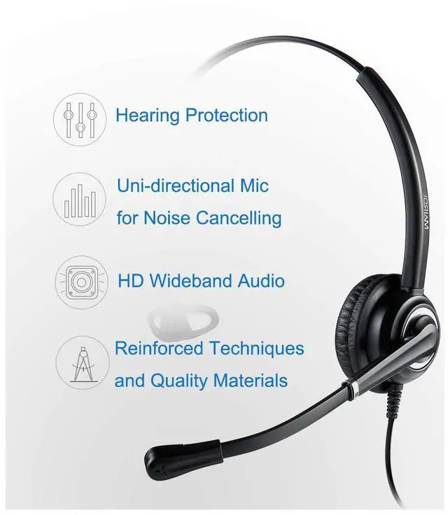 Alt view image 4 of 5 - MAIRDI Cell Phone Headset with Microphone Noise Canceling, PC Laptop Headset 3.5mm Jack for Office Work, Phone Headset for iPhone Computer Samsung Androids Tablets Skype Teams Video Conference