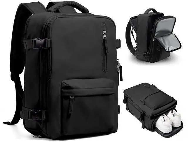 Main image of WONHOX Travel Backpack Women,Carry On Backpack Flight Approved 18x14x8 inches Bag Spirit Airlines Personal ltem,College Sports Hiking Rucksack Waterproof Casual Daypack Laptop Blackpack Men,Black