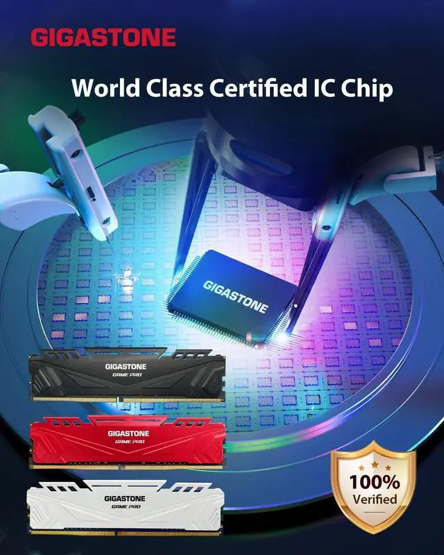Alt view image 5 of 5 - DDR4 RAM GIGASTONE Game PRO 16GB Kit (2x8GB) DDR4 3600MHz PC4-28800 CL 18-22-22-42 Intel XMP 2.0 AMD Ryzen 1.35V UDIMM 288 Pin Unbuffered Non ECC High Performance Gaming Desktop Memory - White
