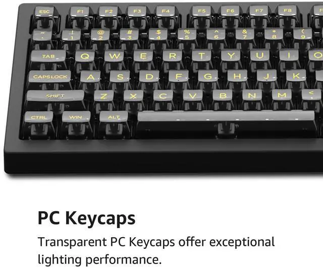 Alt view image 5 of 5 - Akko 5075B Plus Mechanical Keyboard 75% RGB Hot-swappable Gaming Keyboard with Knob, Shine-Through Black with PBT Double Shot ASA Profile Keycaps V3 Piano Pro