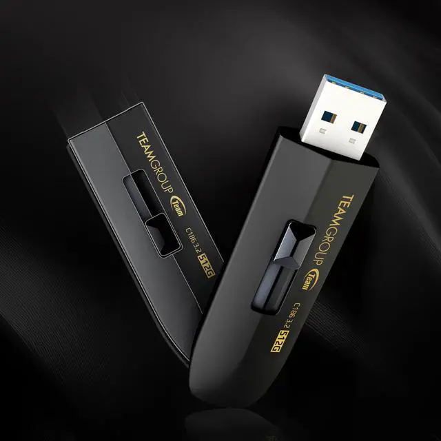 Alt view image 5 of 5 - TEAMGROUP C186 1TB USB3.2 Gen 1 (USB 3.1/3.0) Read 100MB/s USB Flash Thumb Drive, External Data Storage Memory Stick Compatible with Computer/Laptop Black TC18631TBB01
