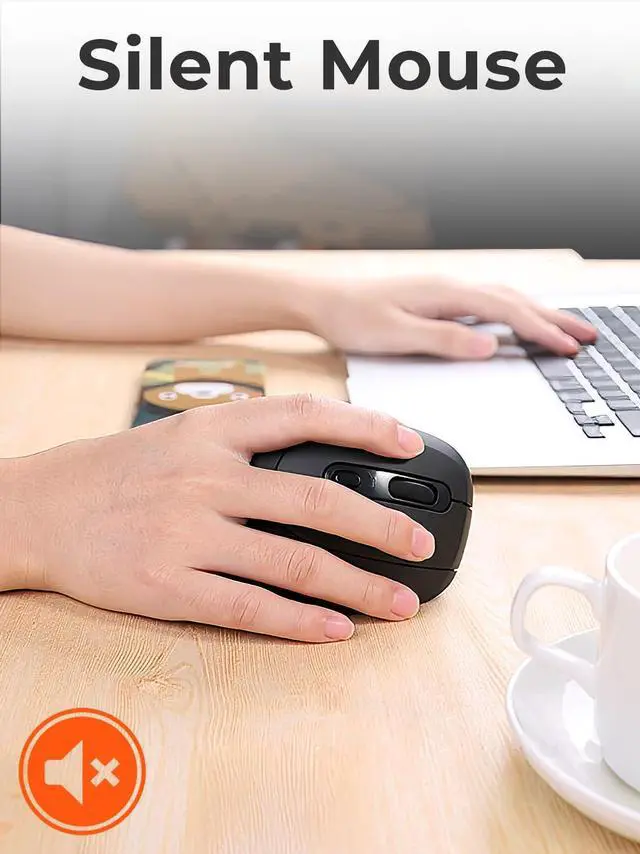 Alt view image 5 of 5 - DAREU Ergonomic Vertical Wireless Mouse, 2.4GHz / BT Optical Vertical Mice with Ergo Design for Comfort and Reduced Wrist Strain, Silent Mouse with 6 Buttons, Computer Mice for Laptop, Desktop, PC