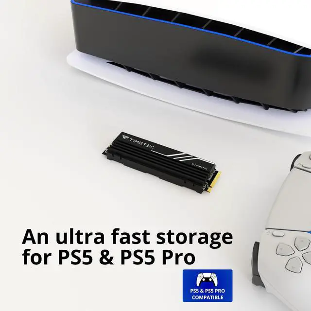 Alt view image 5 of 5 - Timetec 1TB PCIe 4.0 Heatsink Gaming SSD NVMe PCIe Gen4x4 M.2 2280 3D NAND TLC SLC Cache Read/Write Speed Up to 7,000/6,000 MB/s Internal Solid State Drive for PC Desktop PS5 Pro