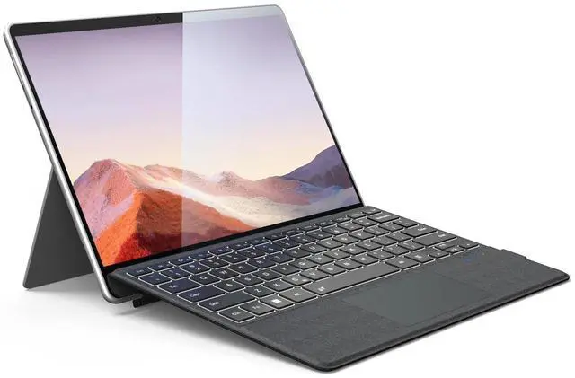 Main image of Surface Pro Keyboard, Magnetic Wireless Type Cover for Microsoft Surface Pro 7/6/5/4/3/7+, 7 Color Backlit Bluetooth 5.3 Ultra Slim Portable Keyboard with Trackpad Gray