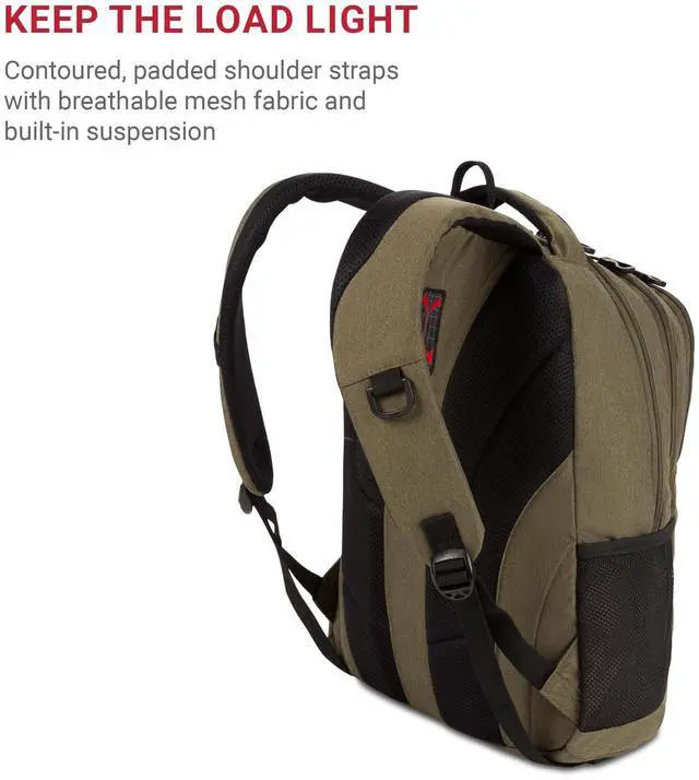 Alt view image 5 of 5 - SwissGear Cecil 5505 Laptop Backpack, Olive, 18-Inch