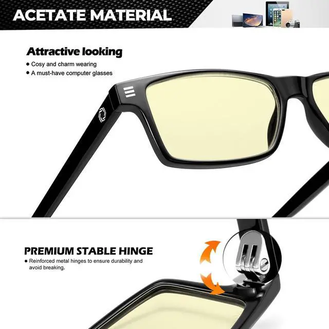 Alt view image 4 of 5 - ANYLUV Blue Light Glasses for Women/Men Anti Eyestrain Mens Blue Light Blocking Glasses, Computer Blue-Light Gaming Glasses