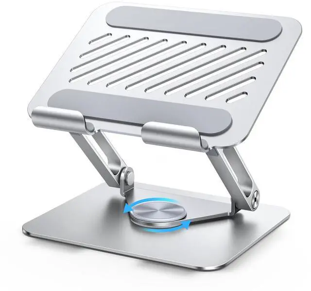 Main image of UGREEN Tablet Stand Holder for Desk with 360° Rotating Base Aluminum Dual Rod Support Adjustable Home Office Accessories Compatible for iPad Pro 13 12 11 Air Mini 5 4 3 Phone E-Reader Silver