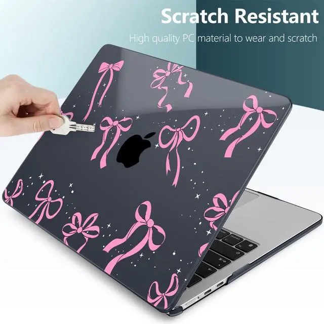 Alt view image 3 of 5 - DONGKE Compatible with M4 MacBook Air 15 inch Case 2025 2024 2023 A3241 A3114 A2941 M3 M2 Liquid Retina Display Touch ID, Plastic Hard Case & Keyboard Skin & Screen Protector - Bows & Stars