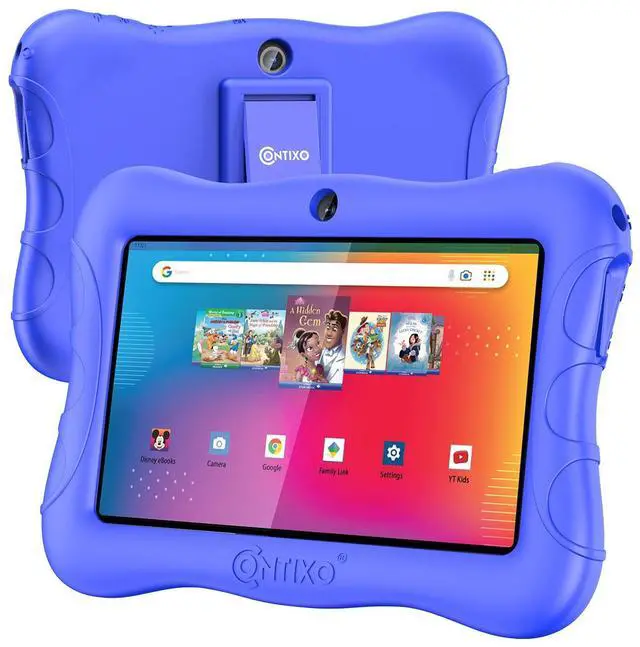 Alt view image 2 of 5 - Contixo 7 Kids Tablet - V9 Android Tablet and Sleeve Bag Bundle with 50+ Disney Storybooks & Stickers (Value $200), 32GB, Dual Cameras, Parental Control, Perfect for Back to School, Dark Blue
