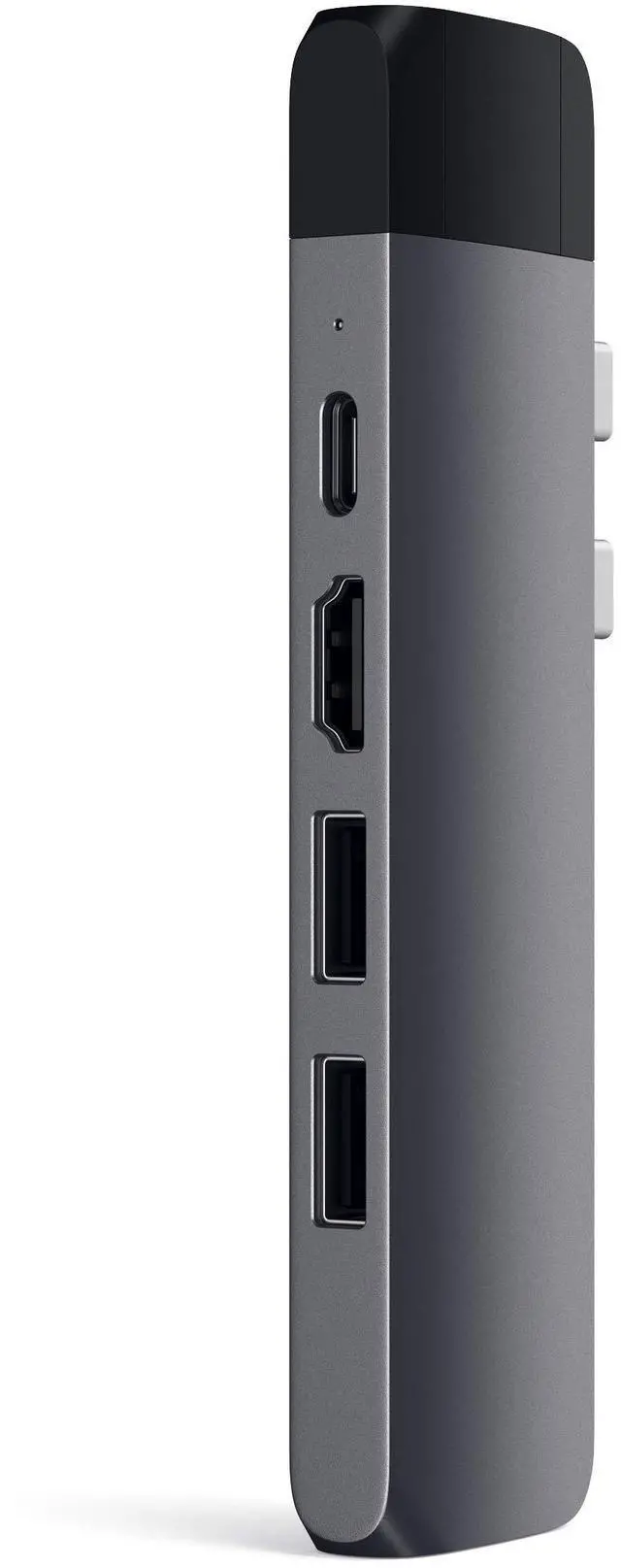 Alt view image 4 of 5 - Satechi Type-C Pro Hub Adapter with Ethernet - 4K HDMI, USB-C PD, Gigabit Ethernet, USB 3.0, Micro SD Card Slot - for M2/ M1 MacBook Pro/Air (Space Gray)
