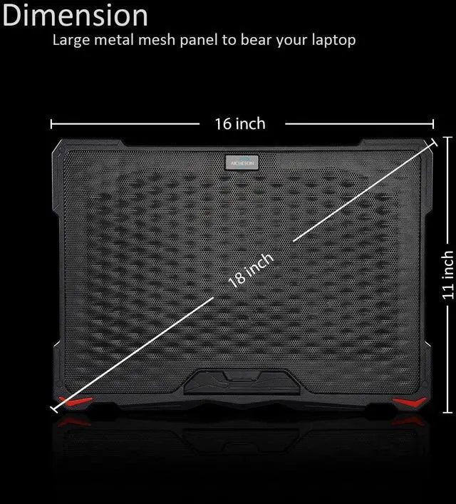 Alt view image 5 of 5 - AICHESON S035 Red Laptop Cooling Pad and 2 Pack 2ft USB A Cables Set