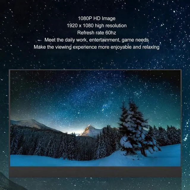 Alt view image 2 of 5 - GOWENIC 13.3 Inch Portable Display, 1080P FHD Portable Display for Laptop, USB Type C External Second Screen with Dual Speaker HDR High Dynamic Range for for PS3 Laptop PC