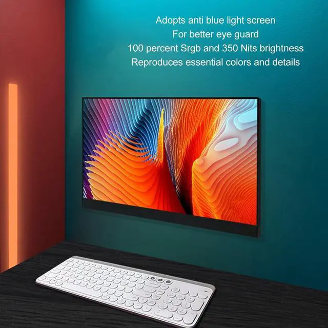 Alt view image 5 of 5 - GOWENIC 13.3 Inch Portable Display, 1080P FHD Portable Display for Laptop, USB Type C External Second Screen with Dual Speaker HDR High Dynamic Range for for PS3 Laptop PC