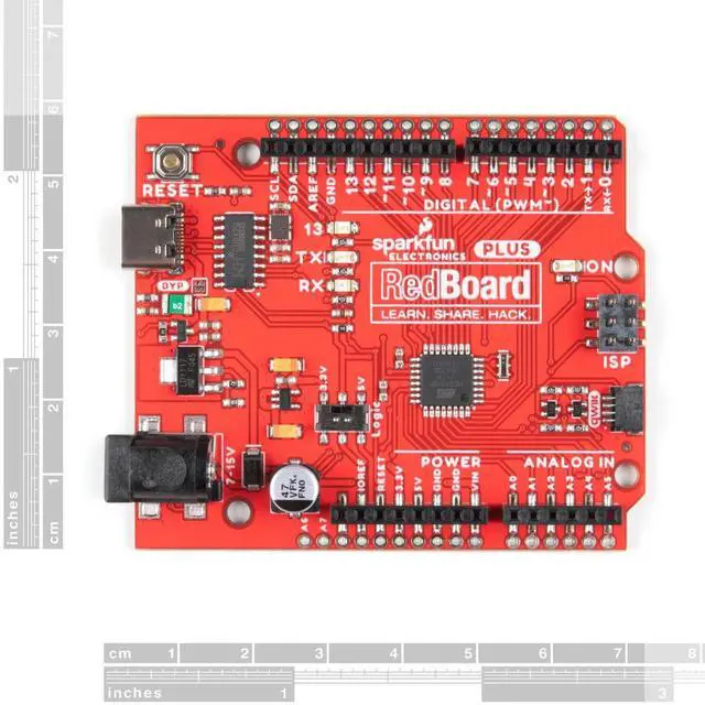 Alt view image 2 of 5 - SparkFun RedBoard Plus - ATmega328P microcontroller with Optiboot (UNO) Bootloader - Qwiic Connect System - USB-C Connector - Additional Features to Our RedBoard Qwiic - Input Voltage 5V-15V
