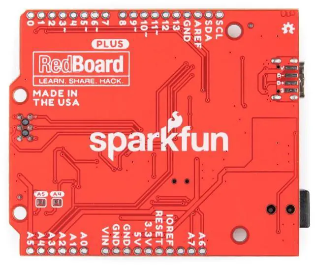 Alt view image 3 of 5 - SparkFun RedBoard Plus - ATmega328P microcontroller with Optiboot (UNO) Bootloader - Qwiic Connect System - USB-C Connector - Additional Features to Our RedBoard Qwiic - Input Voltage 5V-15V