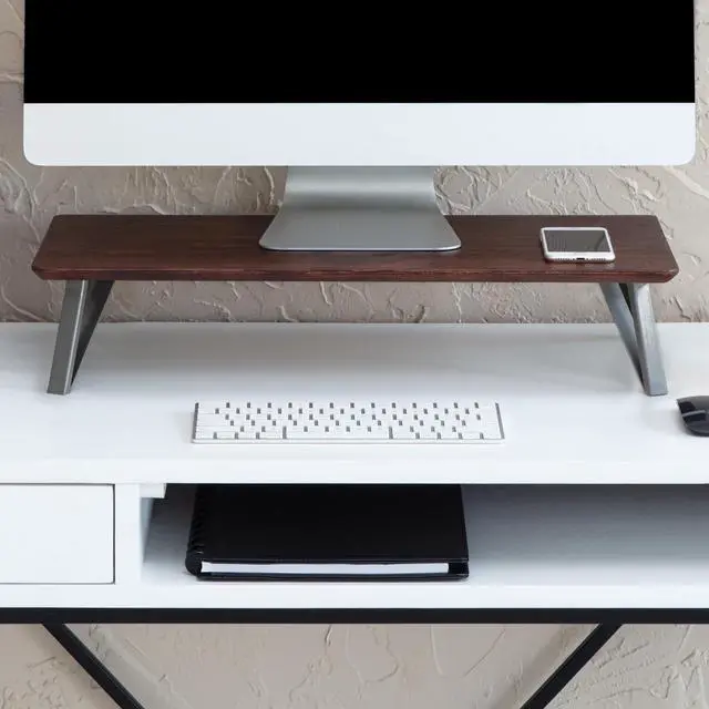 Main image of Anji Mountain Monitor Stand - Desktop Organizer & Laptop Riser, Ergonomic Monitor Riser, Space-Saving Monitor Stand for Desk, Durable Construction, Easy Assembly, Ideal for Home & Office,Walnut