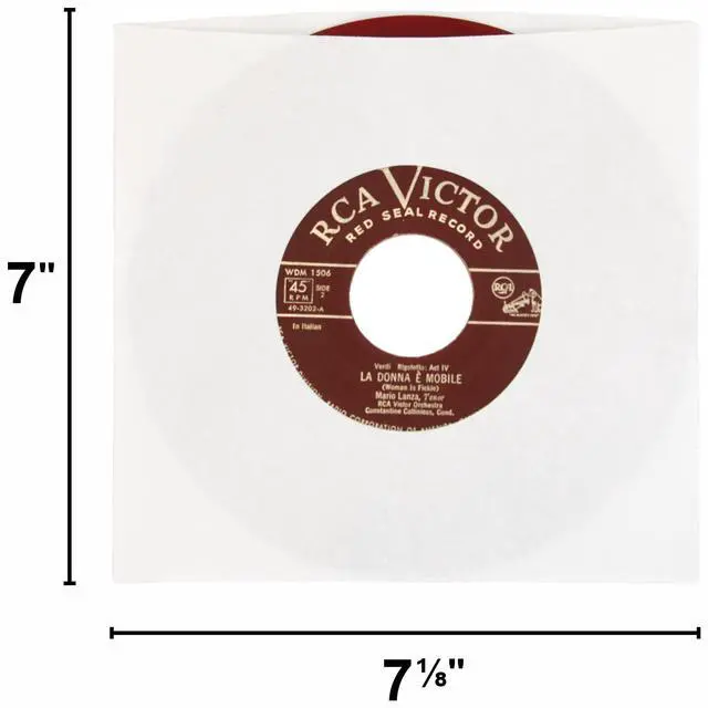 Alt view image 5 of 5 - (200) Archival Quality Acid-Free Heavyweight Paper Inner Sleeves for 7 Inch Vinyl Records #07IW