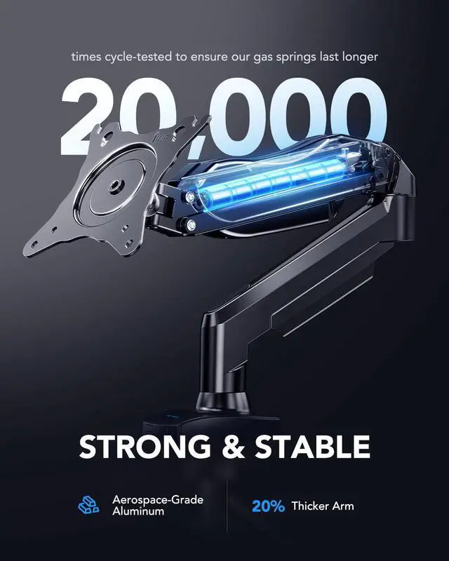 Alt view image 4 of 5 - HUANUO Single Monitor Arm 32 Inch