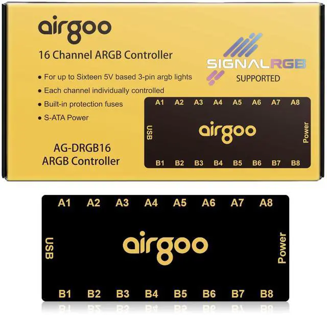 Alt view image 3 of 5 - Airgoo 16-Port SignalRGB Controller + GPU Dual 8-pin Strimer S2