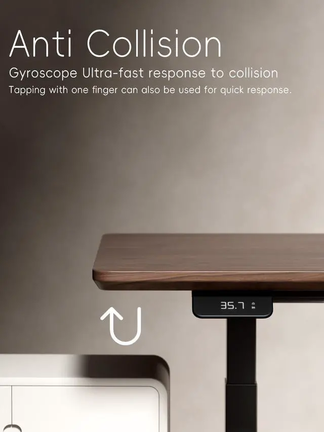 Alt view image 5 of 5 - Standing Desk Frame 2 Stages with Smart Paddle Controller.Gyroscope Sensitive to collisions.Heavy Duty Adjustable Desk Frame for 40 to 72 inch Table Tops,Dual Motor,Load 275 lbs.Black