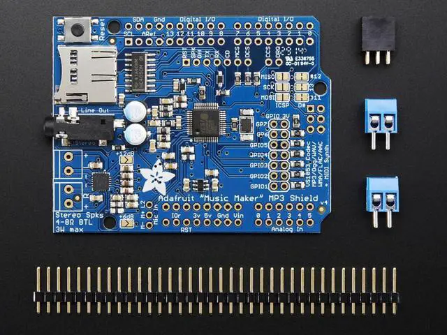 Alt view image 3 of 4 - Adafruit Music Maker MP3 Shield for Arduino w/3W Stereo Amp